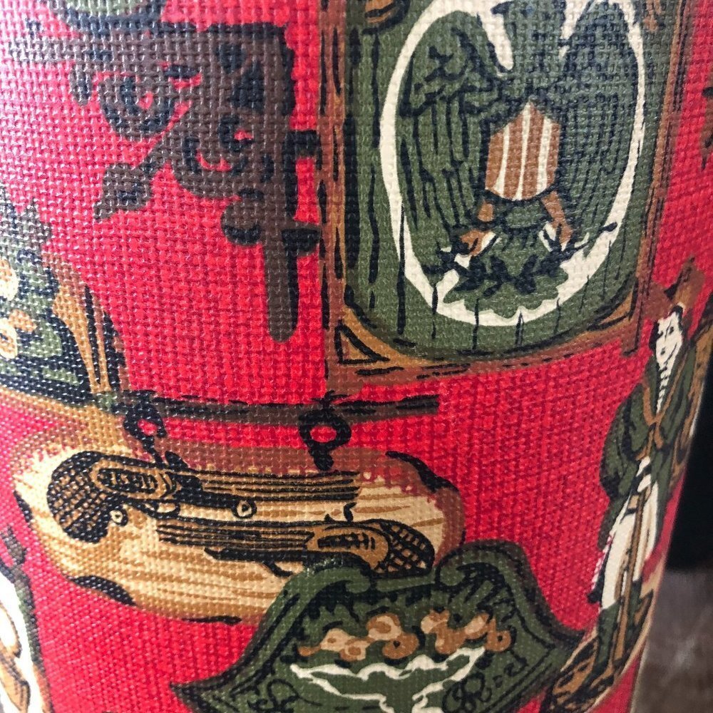 VINTAGE 70'S RED CLOTH INSULATED ICE BUCKET TAVERN/BAR THEME - Picture 2 of 8